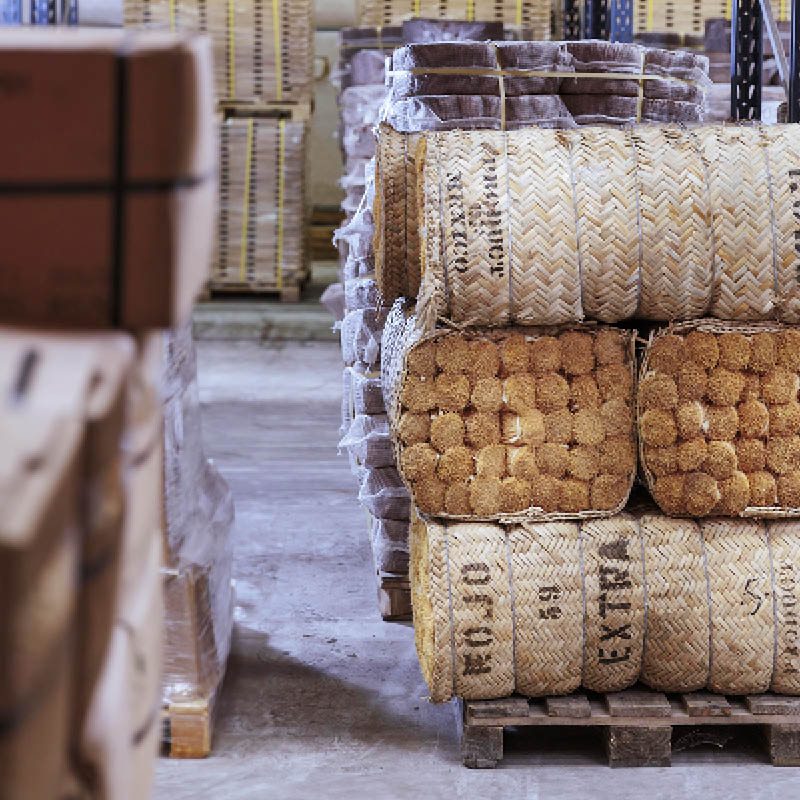 Palette de matières premières à l'usine de Béthisy